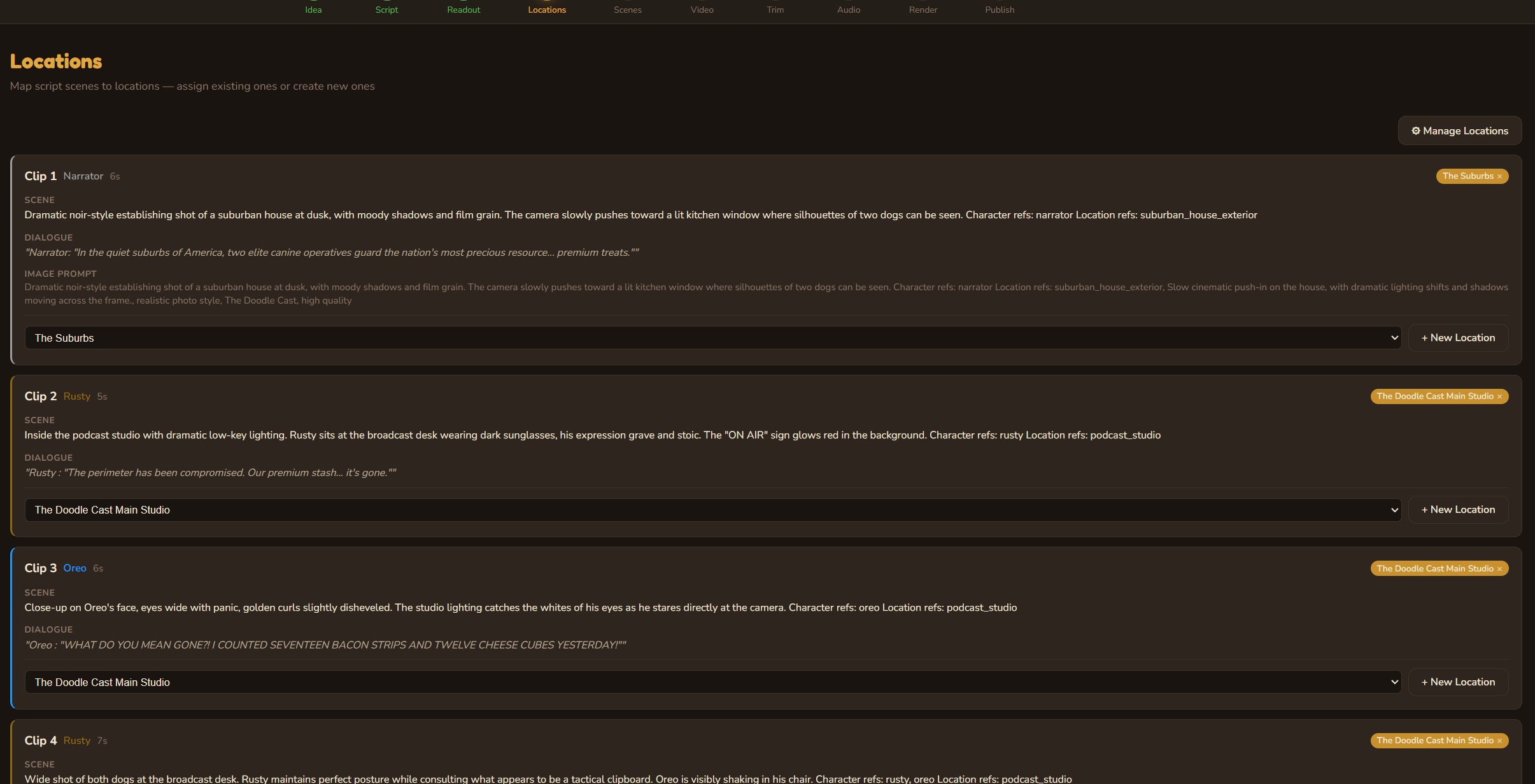 Location extraction and mapping interface