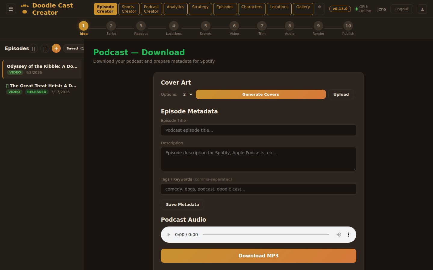 Podcast publish