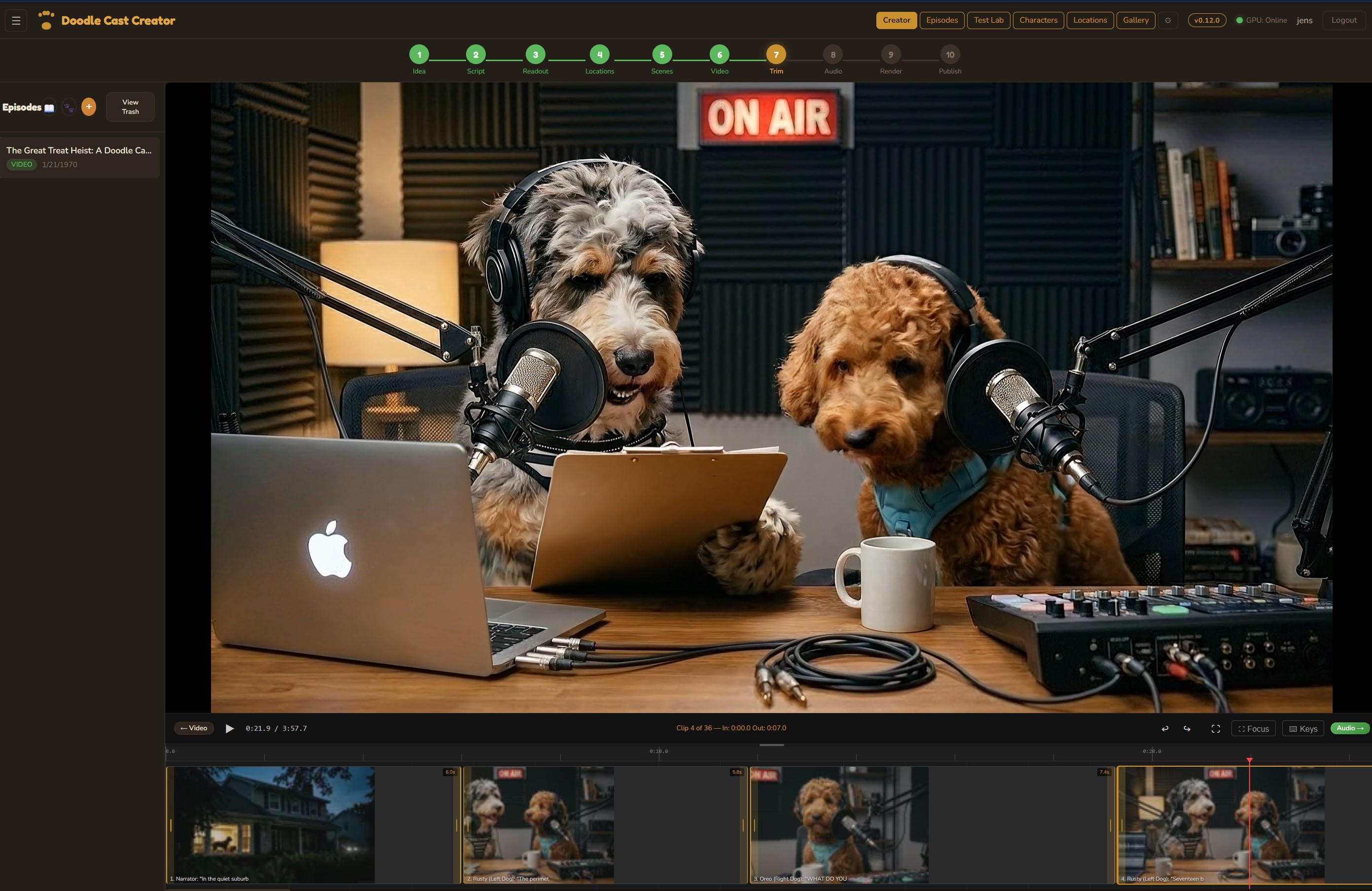 Video preview with clip navigation