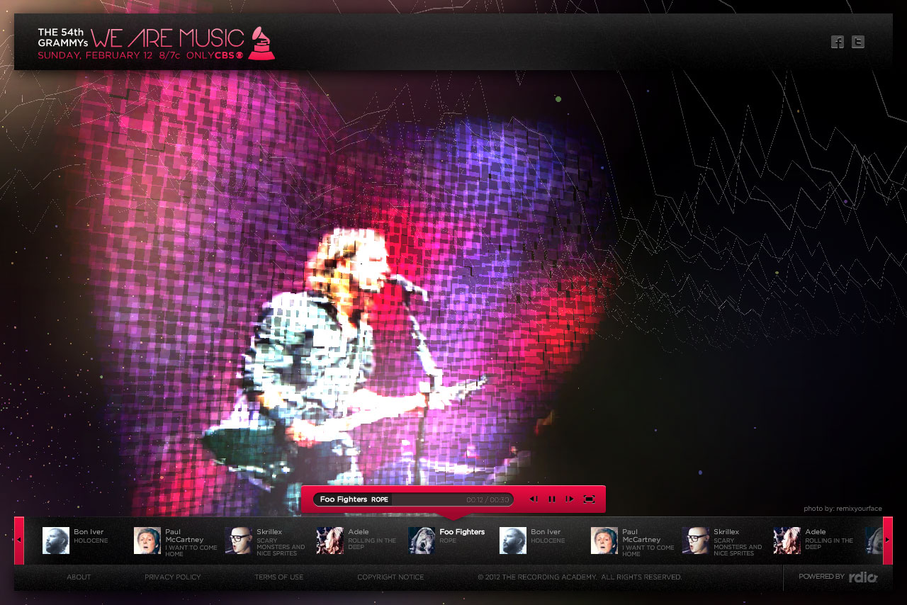 The 54th Grammy's Rock with Stage3D