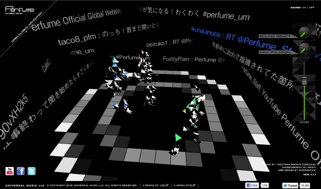 Perfume Global - Another Great Music Site with Stage3D