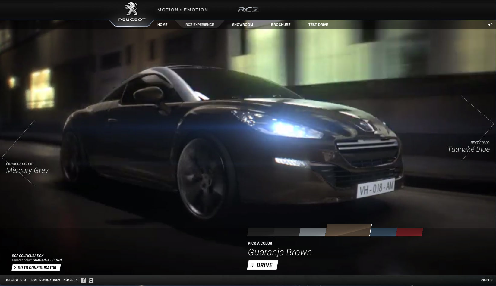 RCZ Test Driver (Peugeot) - Is HTML5 Ready for Rich Video Marketing Sites?