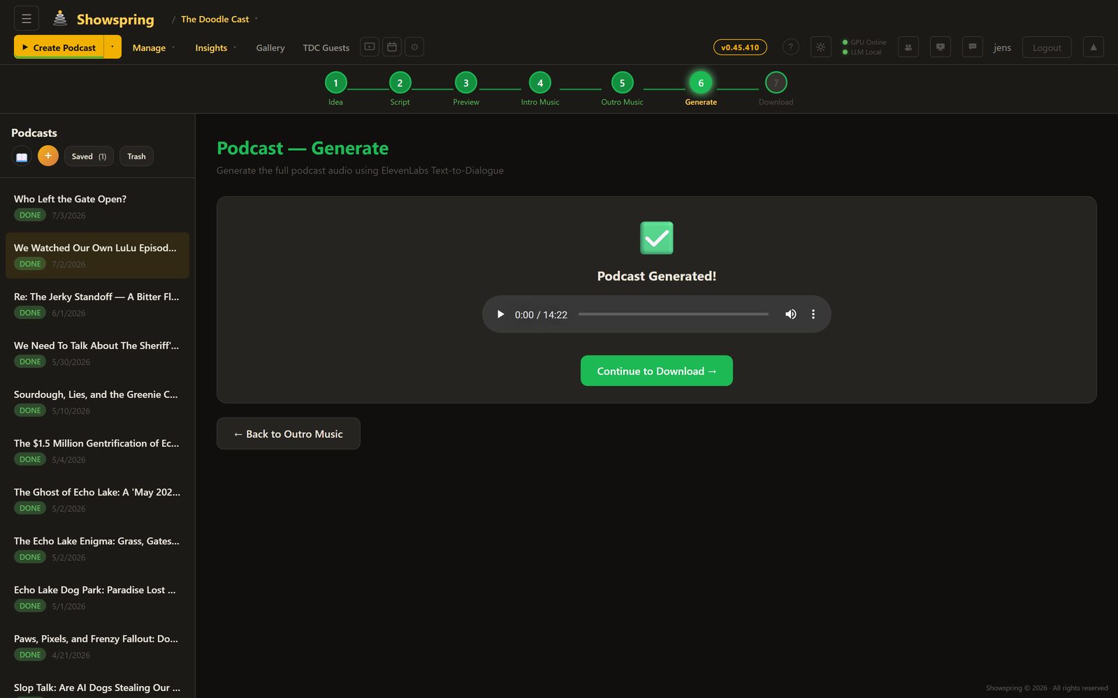 Podcast multi-voice generation
