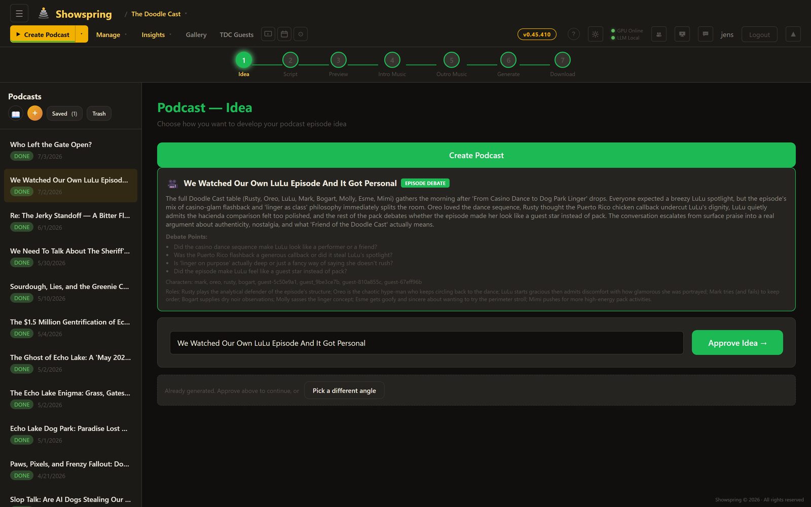 Podcast idea lab