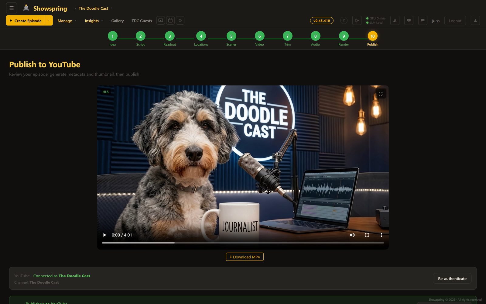 YouTube publish with AI thumbnails and A/B testing